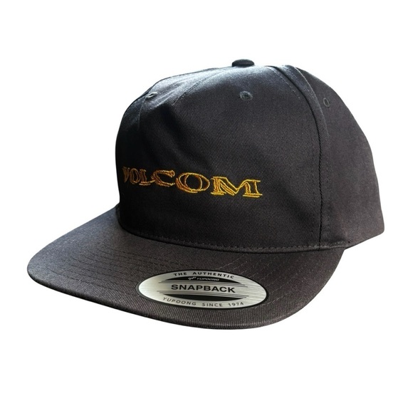 Volcom Other - NWT Volcom Volbaige Twill Trucker Cap O/S Dark Gray & Yellow Snap Back Men's Hat